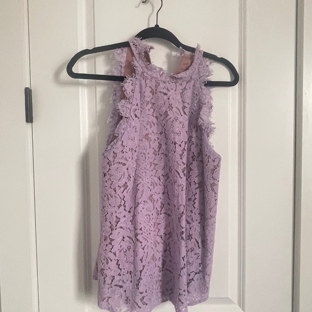 Purple lace highneck tank!